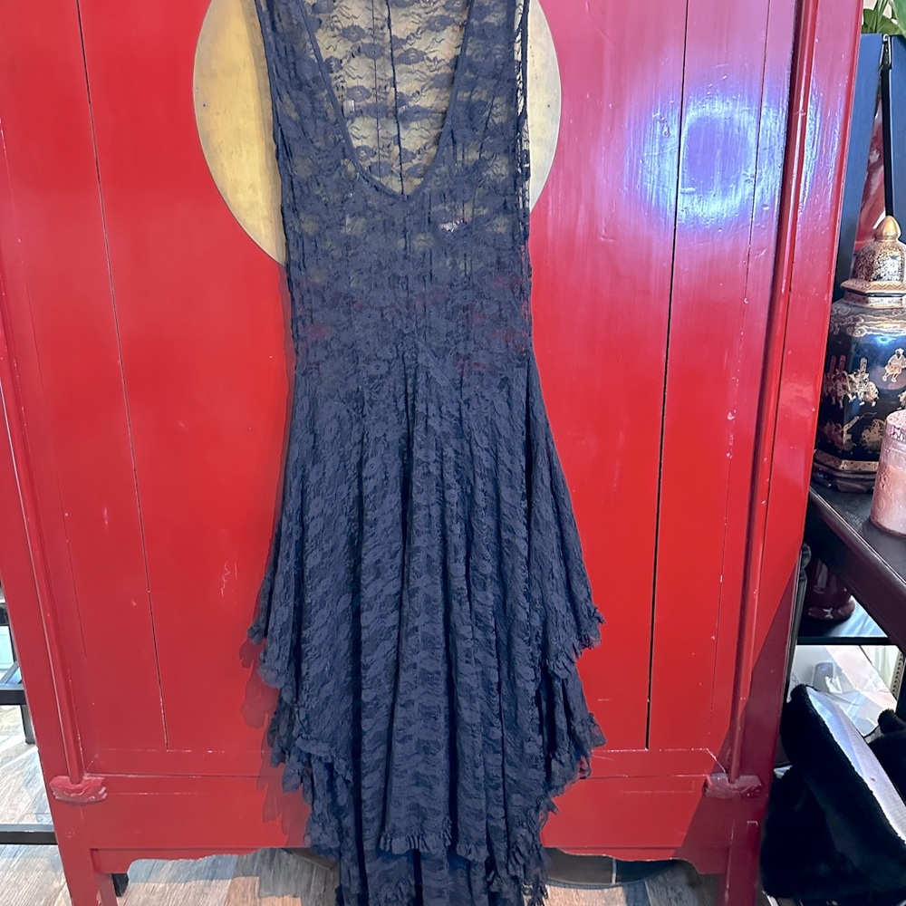 Vintage free people lace slip maxi dress